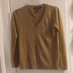 Forever 21 V-Neck Sweater Tan Color Small Long Sleeve
